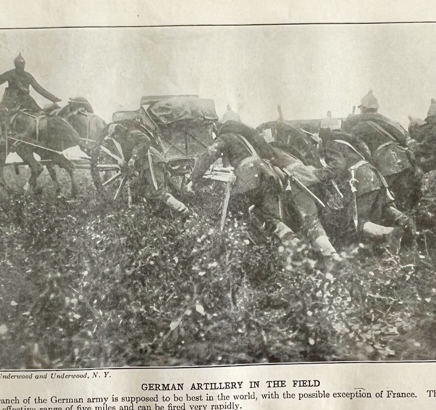 1914 German Artillery In The Field WW1 Photo Print Antique Military War