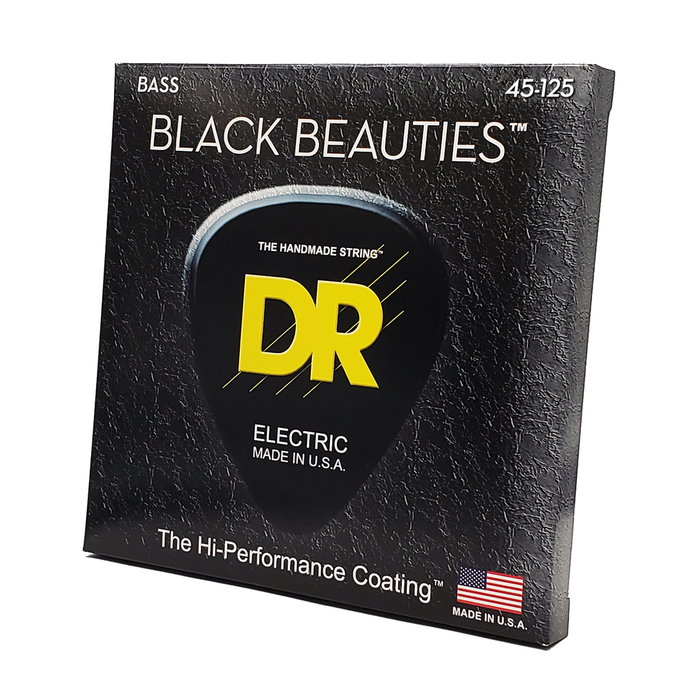 DR Strings BLACK BEAUTIES - BLACK Colored Bass Strings: 5-String Medium 45-125