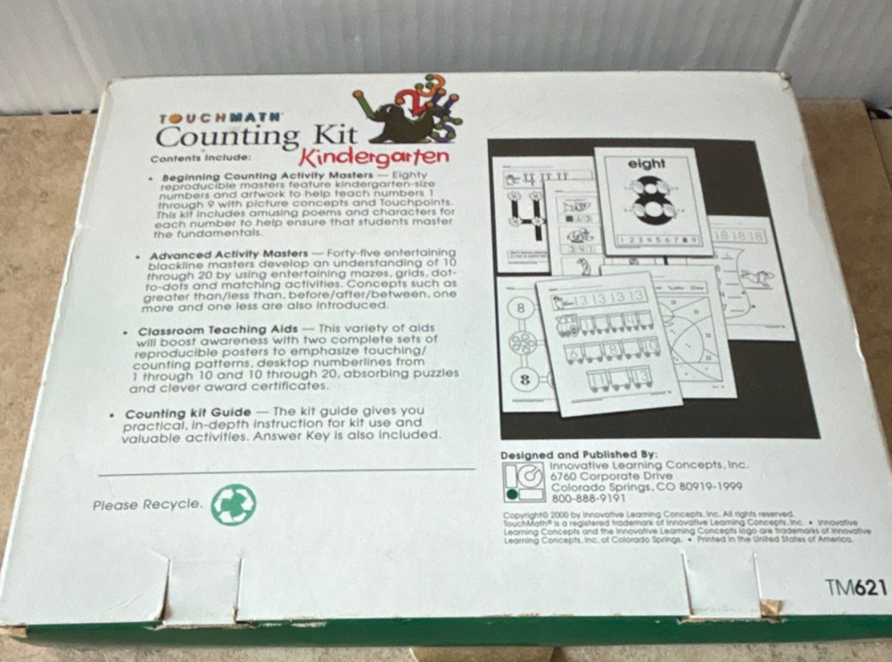 TouchMath Kindergarten Counting Kit TM621 with Guide & Activity Masters