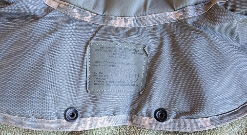 USGI ACU Improved Yoke Collar Front (only) AssemblySize Medium