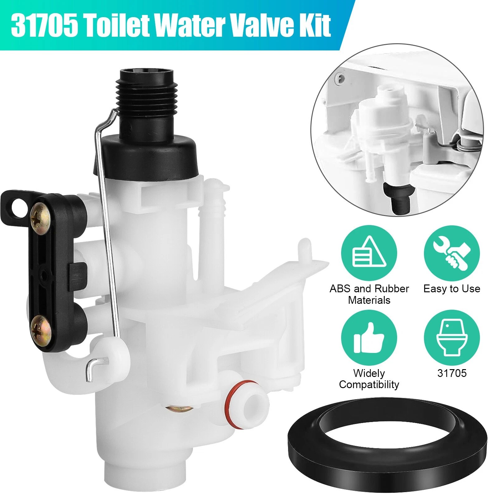 Upgraded Thetford Aqua Magic V Toilet Water Valve Replacement Part# 31705 For RV
