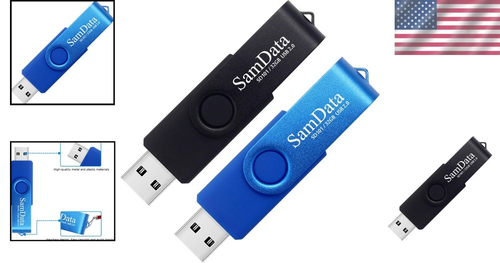 User-Friendly 32GB USB Flash Drives 2-Pack - Plug and Play with LED Status