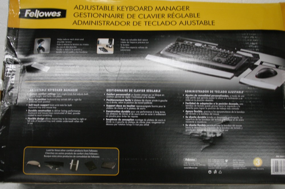 Fellowes CRC80313 Office Suites Adjustable Keyboard Manager Drawer
