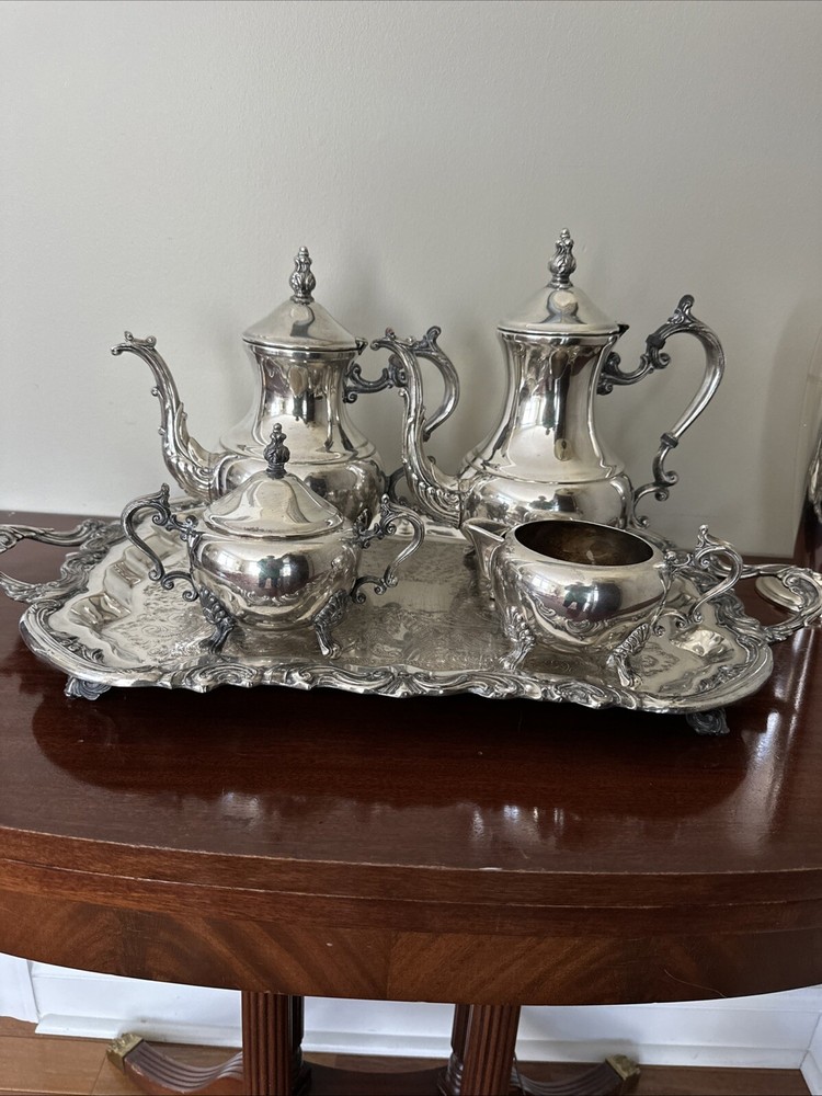 4 Piece Large B Rodgers Silver Tea Set
