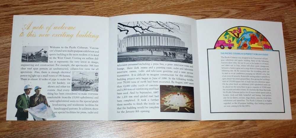 1968 Vancouver Canucks Pacific Coliseum Opening Day Program Signed Bruce Bullock