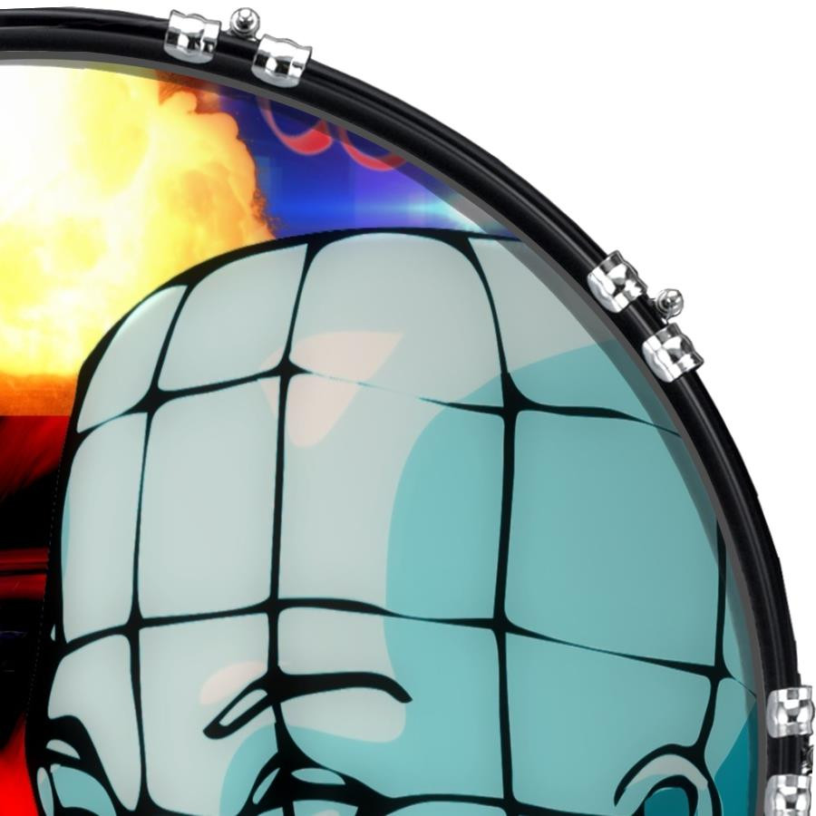 20" Custom Bass Kick Drum Front Head Graphical Graphic Heads Grid