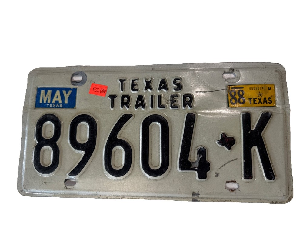 Teksas Trailer 1988 License Plates