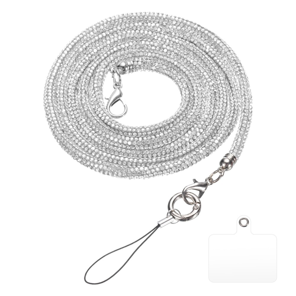 Purse Straps Crystal Bag Handle Sparkly Replacements Silver