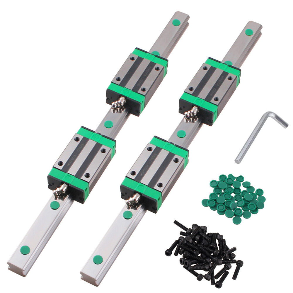 2PCS HGR15/HGR20/HGR25 Linear Guide Rail 200-2200mm+4PCS HGH15/20CA Slide Block