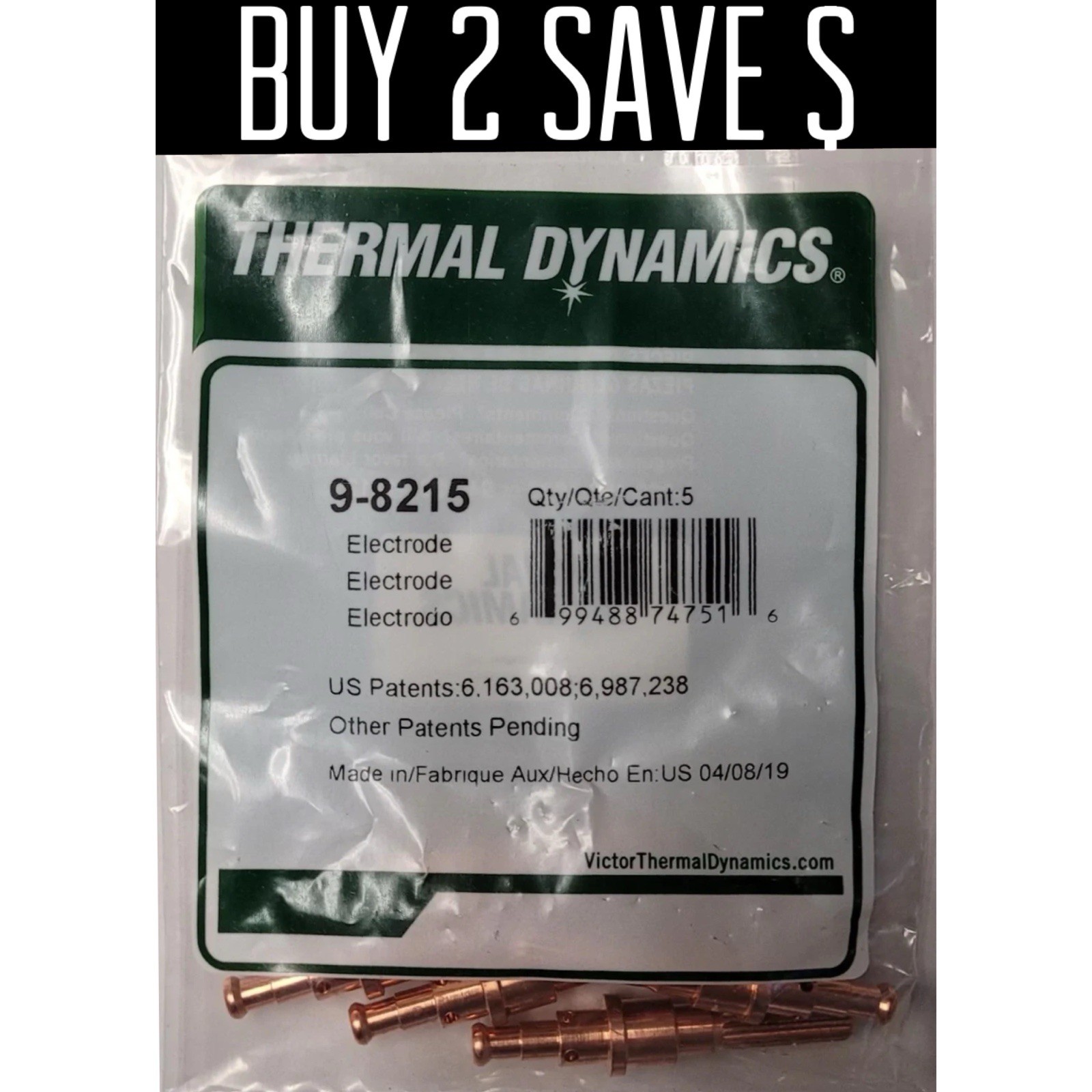 Thermal Dynamics 9-8215 5 Pack Electrodes