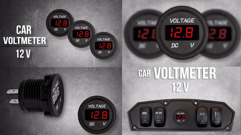 Auto Waterproof Digital Red Voltmeter Gauge Meter 12V