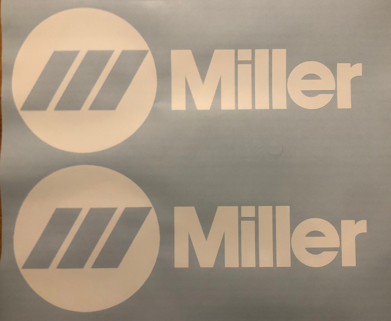 MILLER WELDER 12” WIDE (set Of 2) Replacement DECAL STICKER WHITE VINYL USA