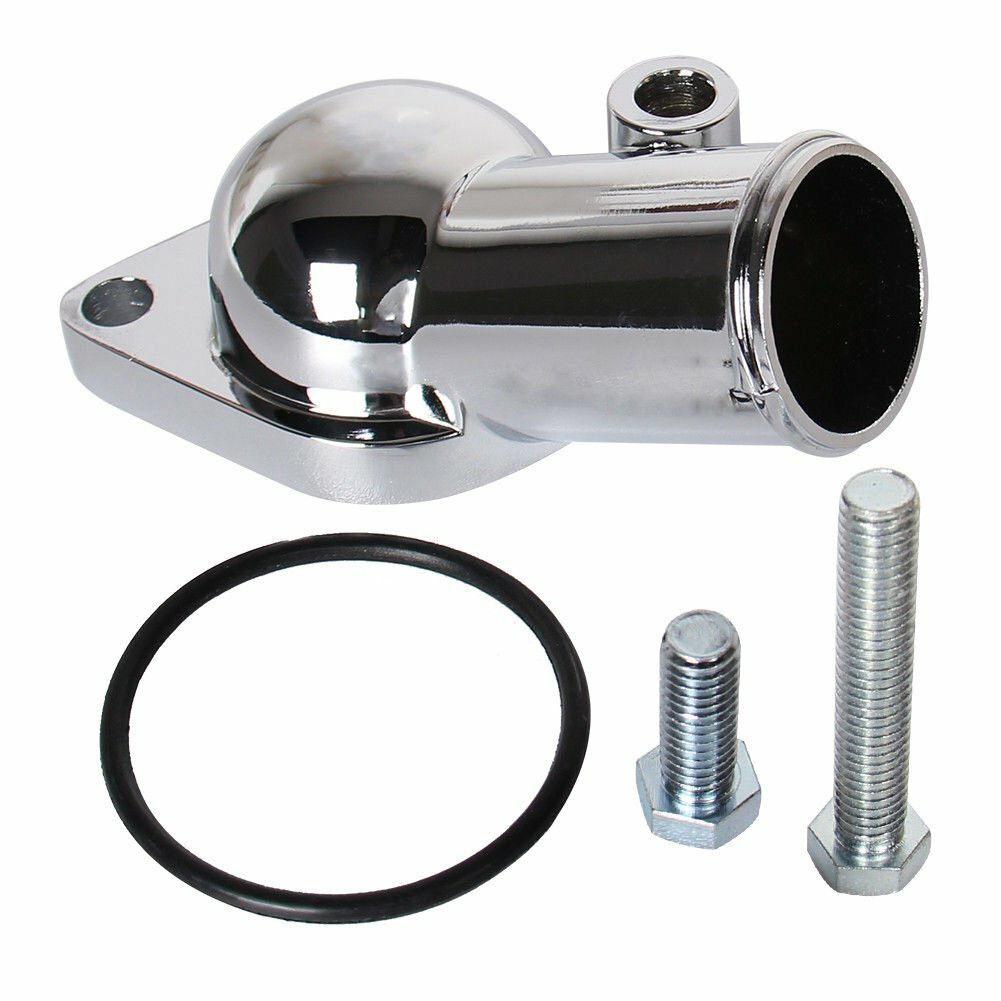 Chrome Water Neck Thermostat Housing For Chevy V8 5.7L 350 454 Small Big Block