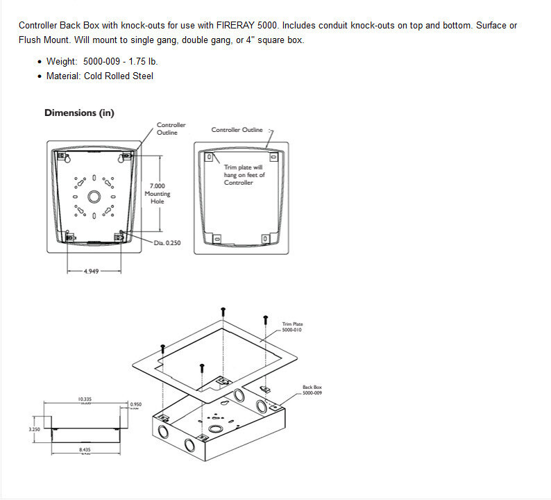 Fireray 5000-009 and 5000-007 and 5000-012