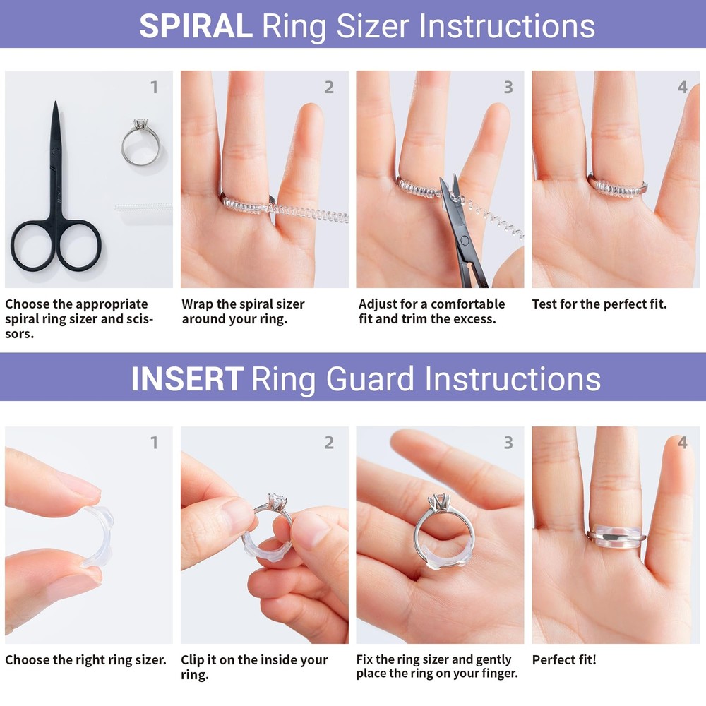 Ring Sizer Adjuster for Loose Rings, 110-Piece Set with 3 Types 110 Pcs