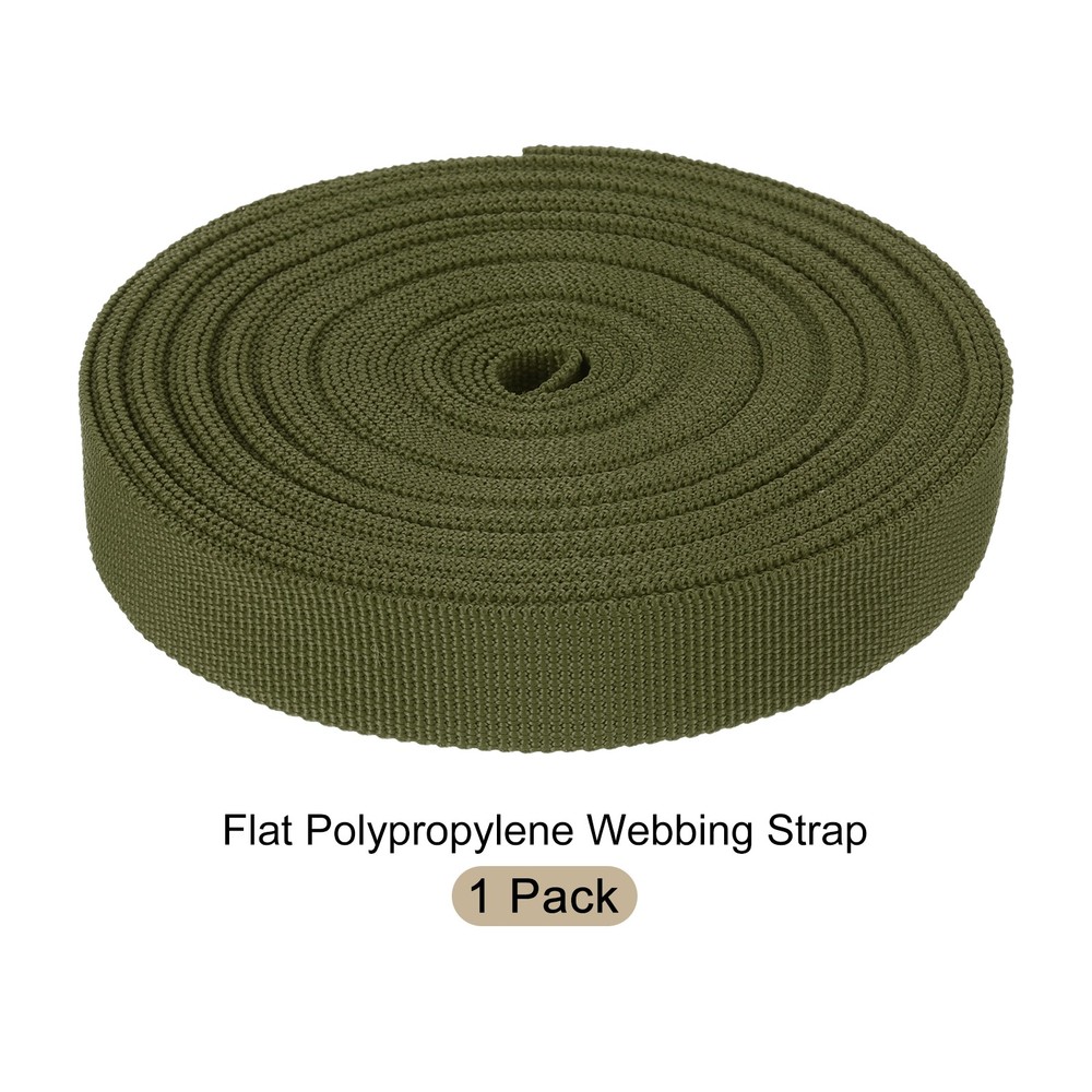 Nylon Webbing Strap 10 Yards 7/8" Polypropylene Lightweight Strap Deep Green