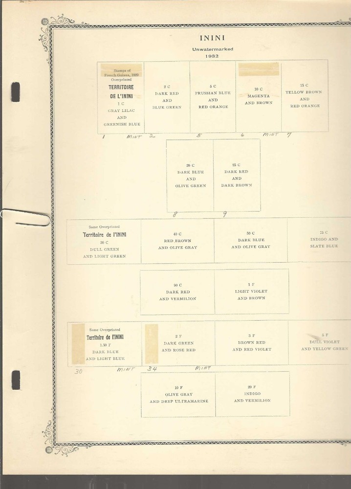 Scott Specialty pages for ININI ...1932/1940...5 Pages