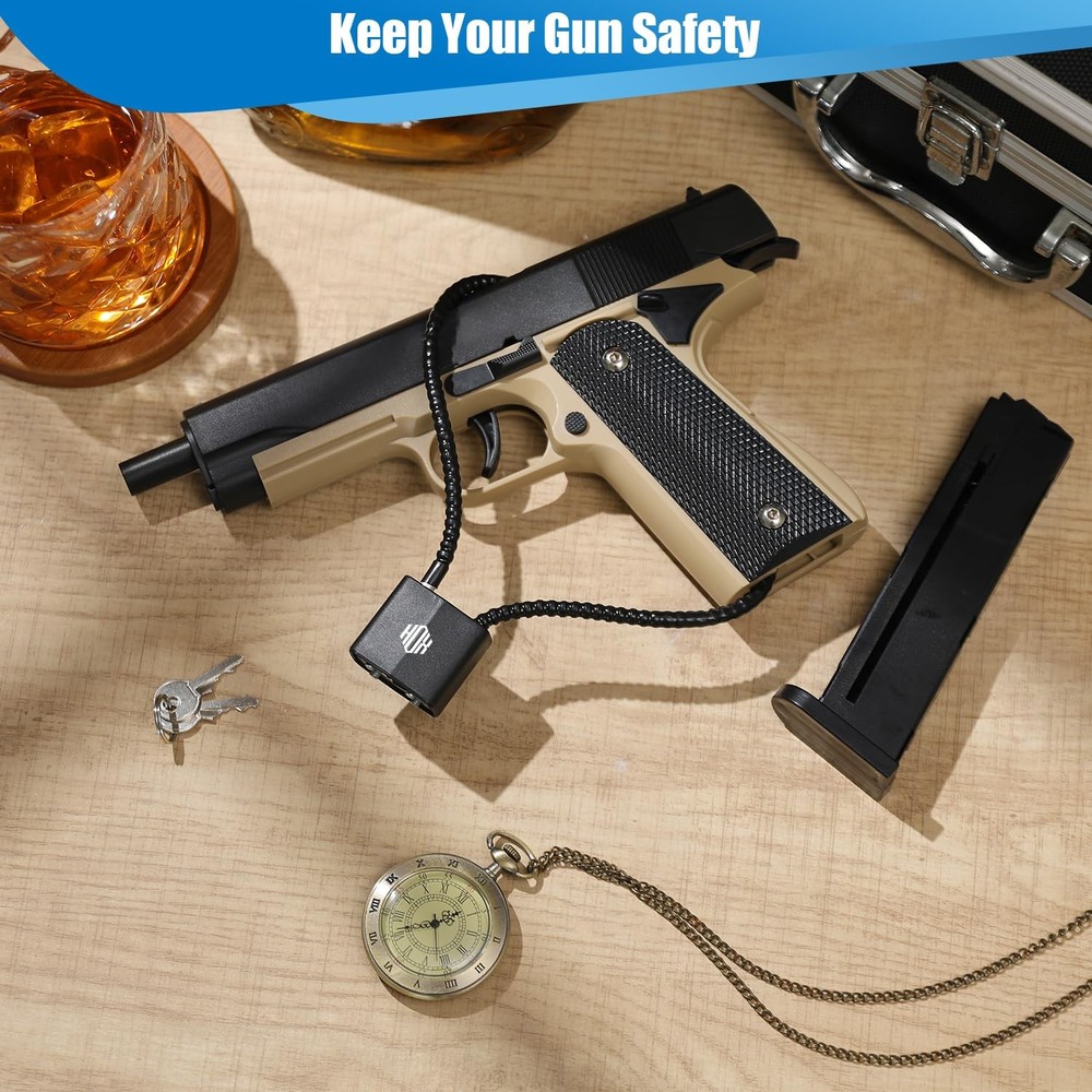 Cable Locks with Keys - Keyed Alike Cable Safe Lock, for Firearm Locking and ...