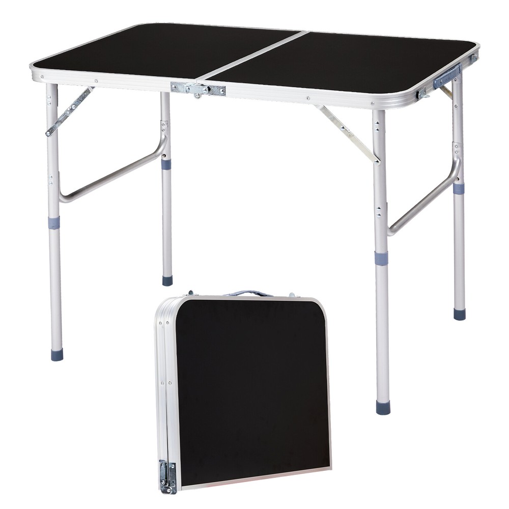 3ft Aluminum Alloy Folding Table Black