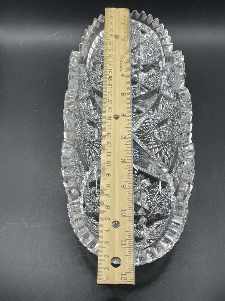 Heavy Glass Sawtooth Celery Dish