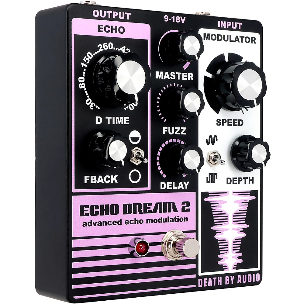 DEATH BY AUDIO Echo Dream 2 Delay Effects Pedal Purple