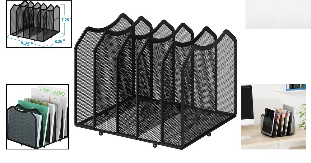 Multifunctional Mesh File Sorter - 5 Sections for Ultimate Desk Organization