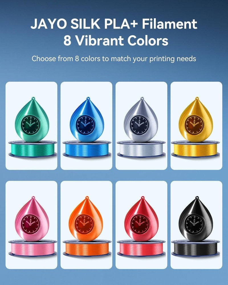 JAYO 8 Color PLA Filament Bundle Multicolor 3D Printer 1.75mm Individually