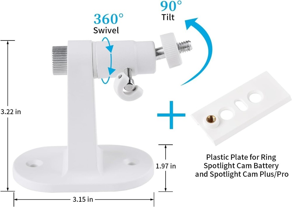 Efficient Camera Wall Mount for Ring Systems - 360° Angle, Indoor & Outdoor Use