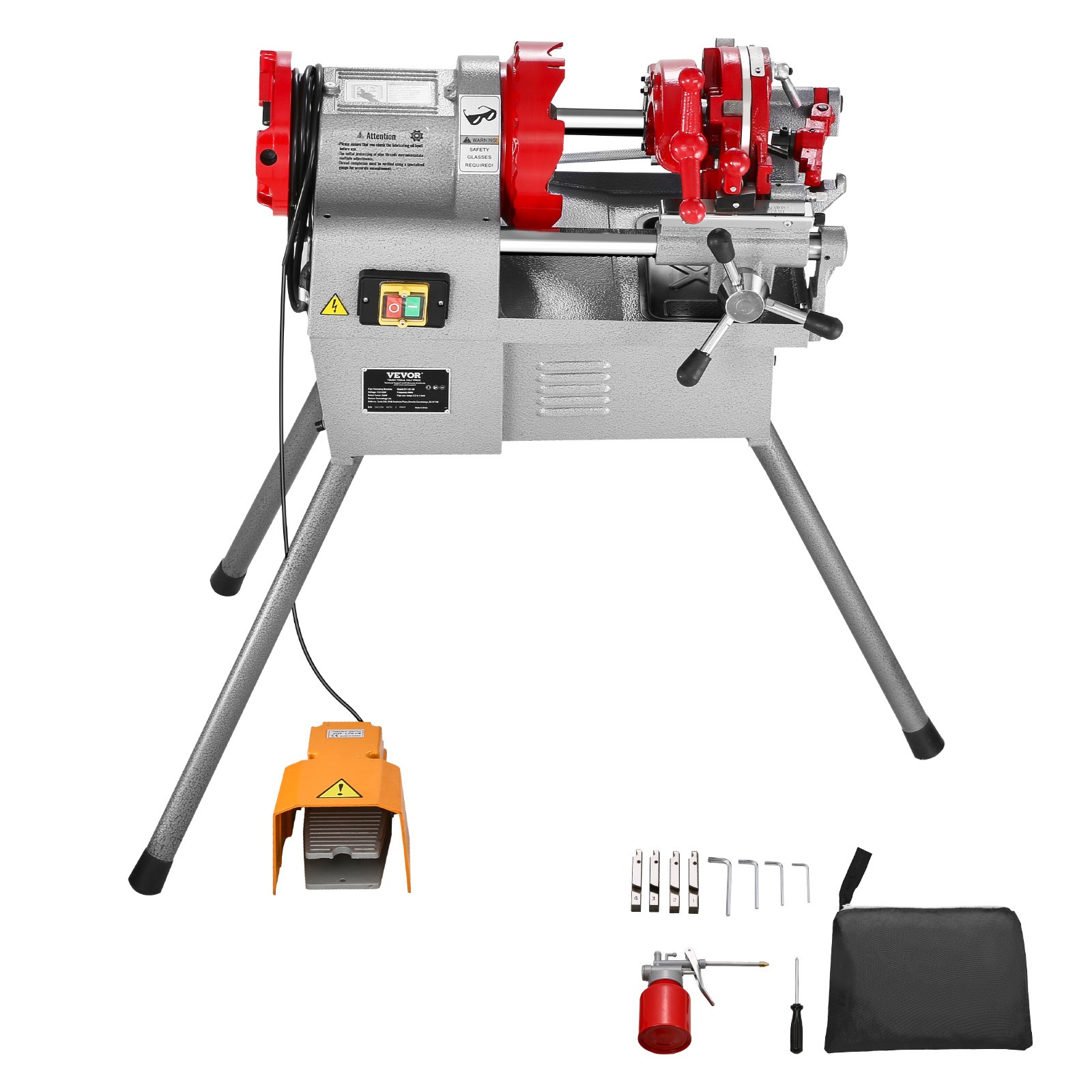 Uimoso Electric Pipe Threader Machine 750W Threading Cutter for 1/2" to 2" Pipes