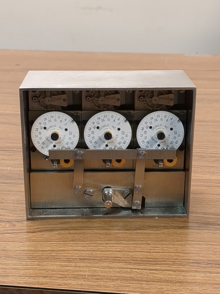Diebold 120 Hour Three Movement Vault Time Lock With Winding Key.