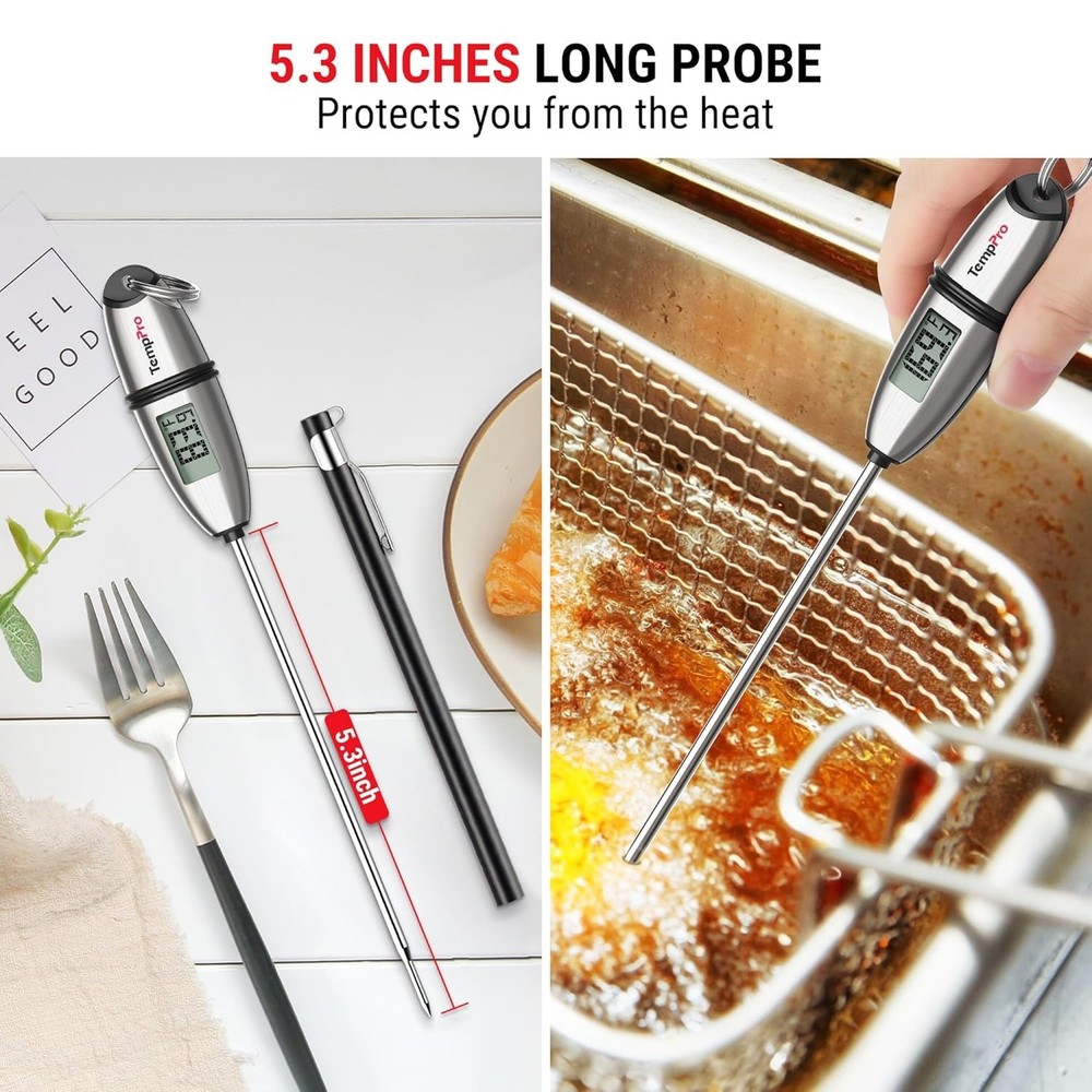 Instant Read Digital Food Thermometer for Precise Cooking & Baking Temperatures