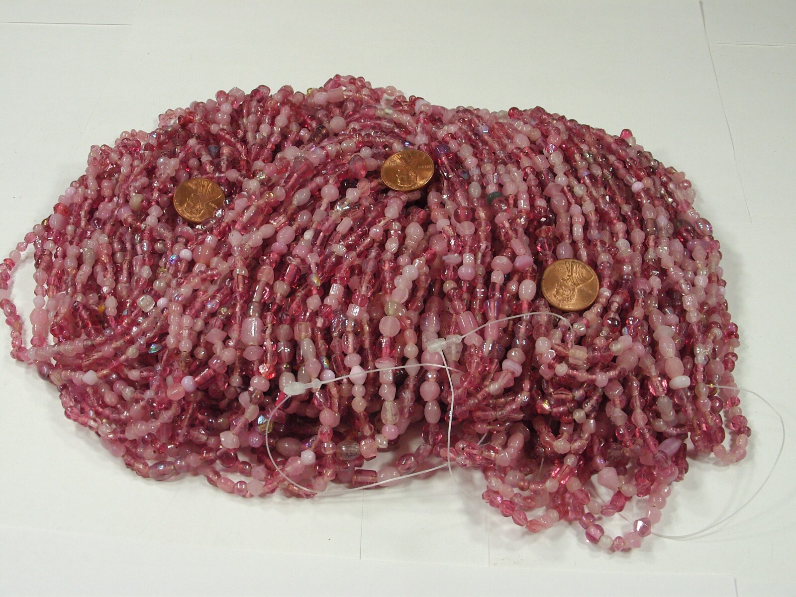 2 Pounds Pink Color India Handmade Glass Spacer Beads Bulk Lot (QKP-1)