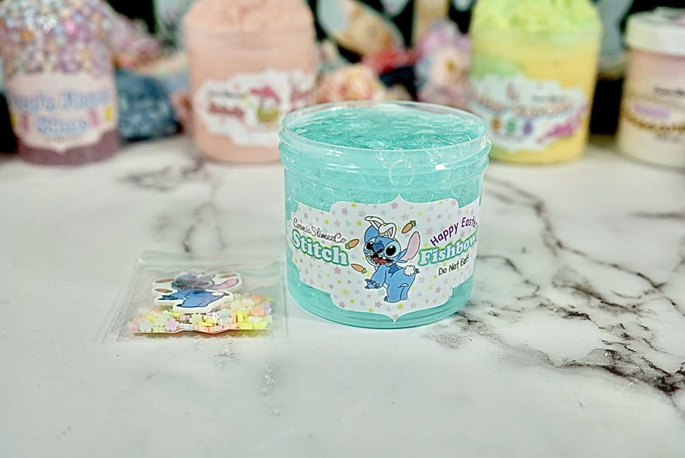 Happy Easter Fishbowl Slime, Easter Theme, No Scent, low Stretchy, ASMR