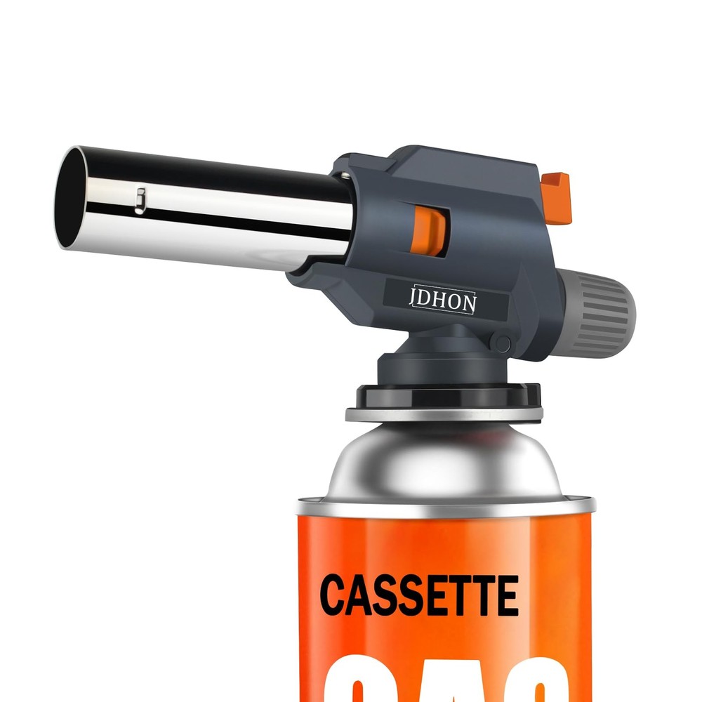 Butane Torch, JDHON Compact Kitchen Torch with Adjustable Compact, Gray