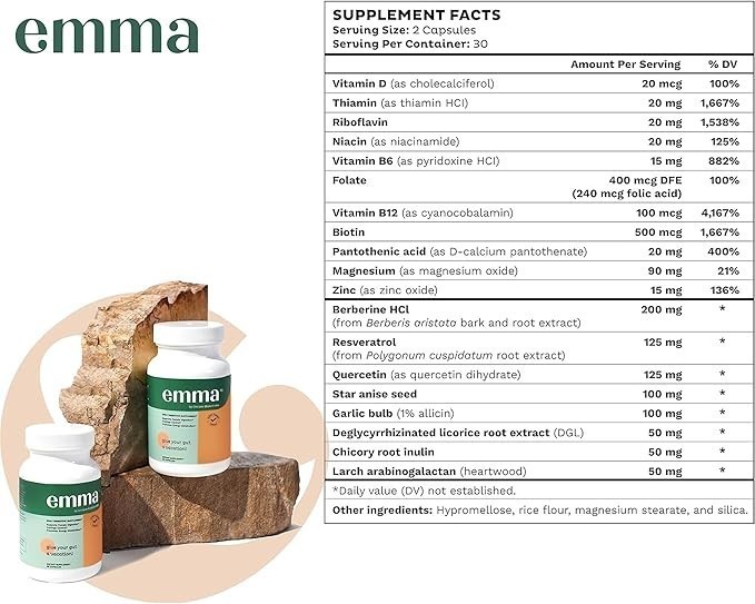 3 Pack Emma Relief Supplement Keto for Gut Bloating - 60 Capsules