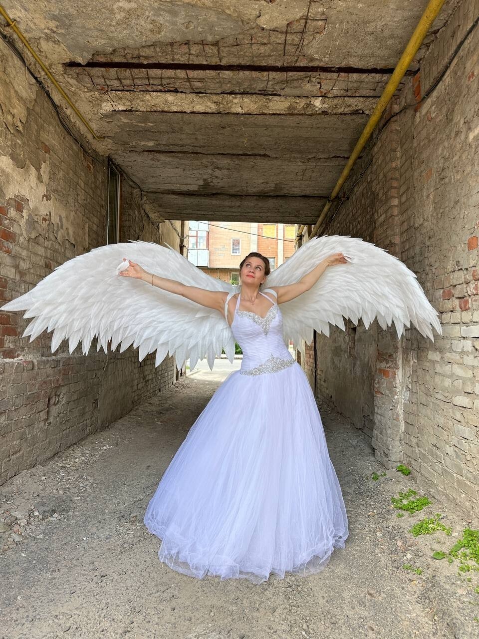 Cosplay White Costume Angel Wings Christmas White Festival  Fantasy  Sexy  Props