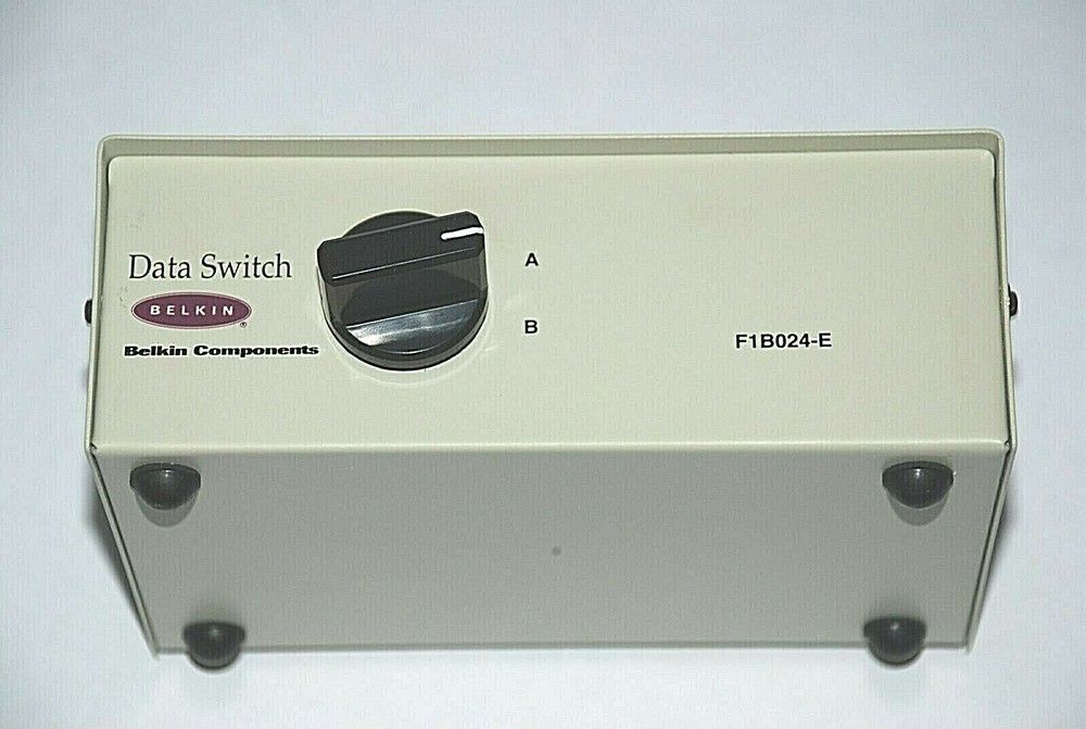 BELKIN Rotary 2 Port Data Transfer Switch F1B024-E Serial Parallel Printer Hub