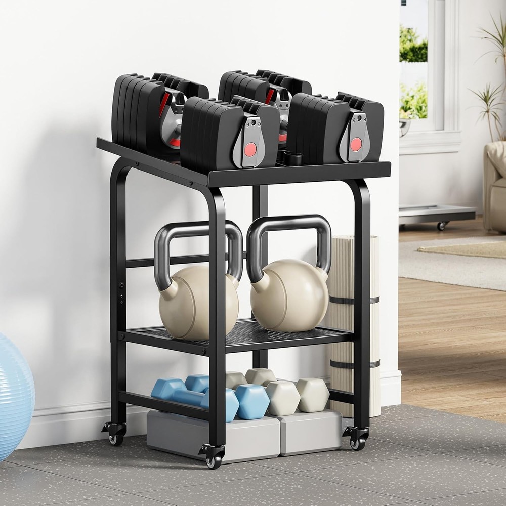 500lb Adjustable Dumbbell Rack with Wheels