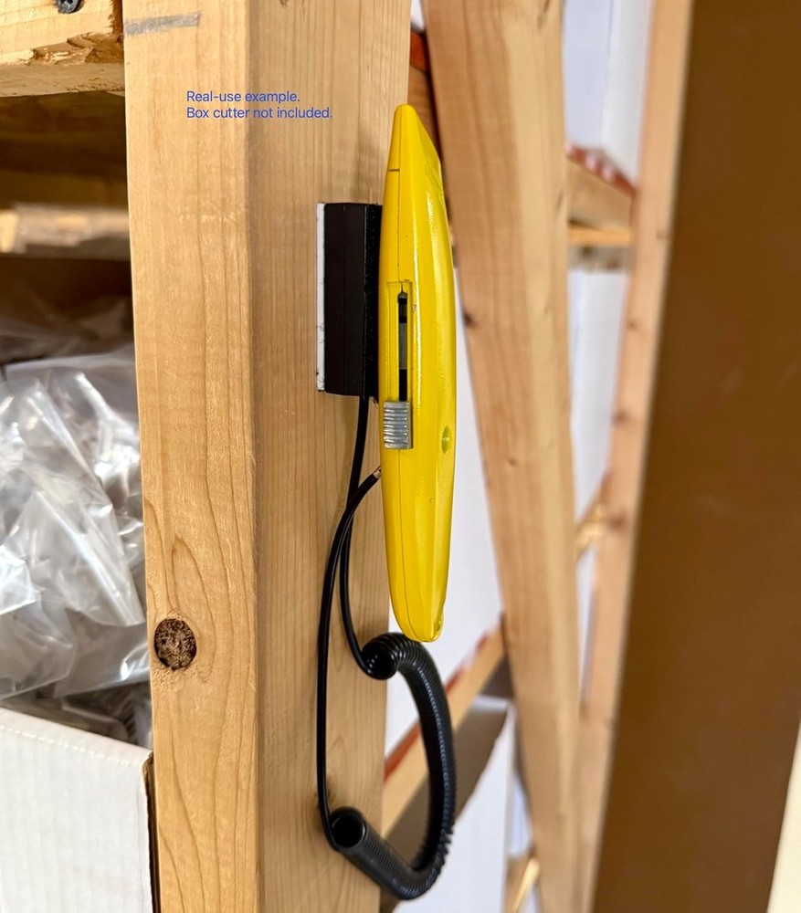 [5 Pack] Universal Coiled Security Cable - Box Cutter or Remote 5 PACK, Black