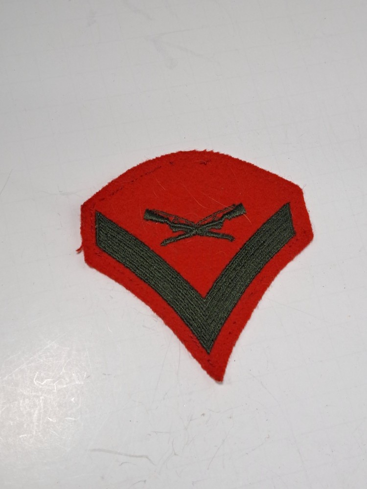 Vintage USMC Red Felt Lance Corporal Patch