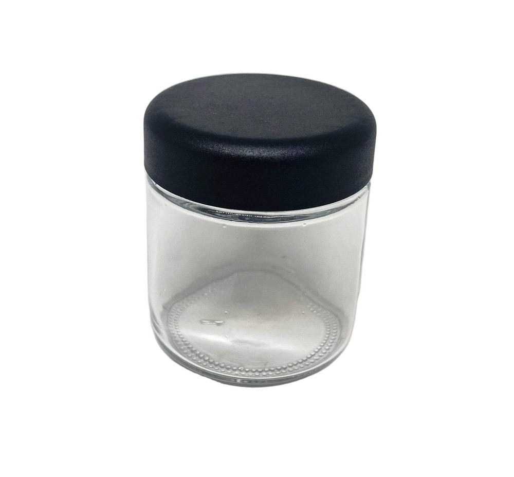 Jar 4OZ Clear Black Flat Lid 120ct Case