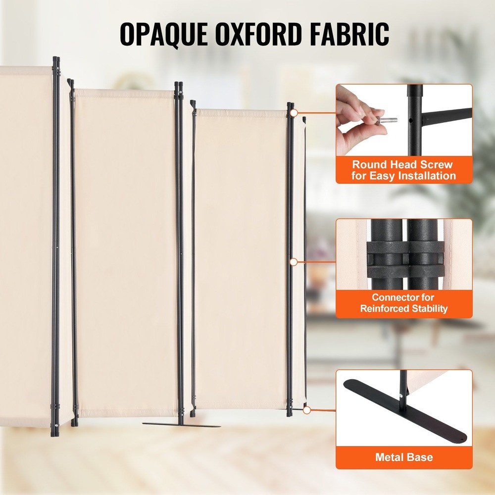 6 Panel Partition Screen 3110x1805mm Strong Iron Hinge System