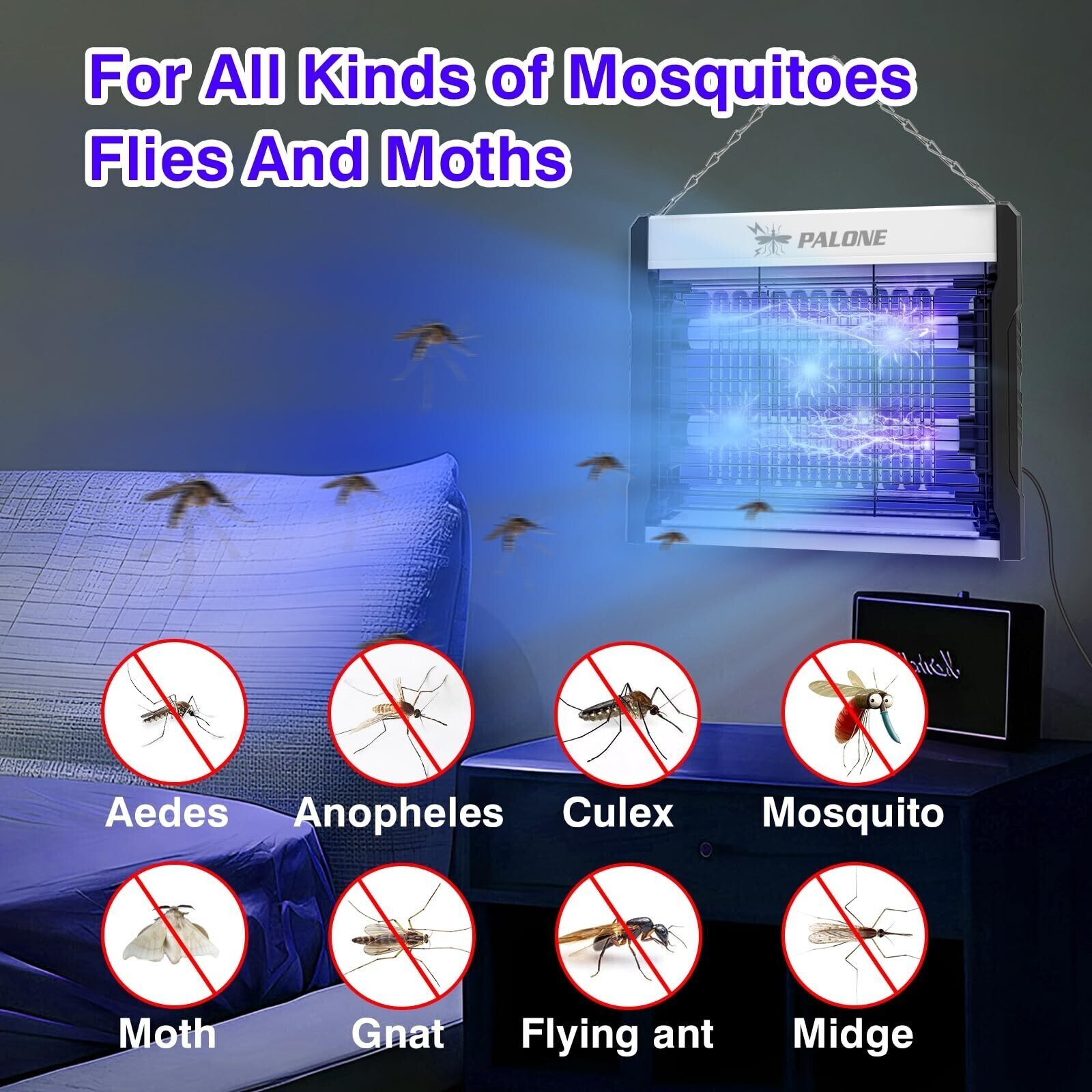 Lamp Insect Killer Mosquito Zapper Bug Pest Fly Trap Electric Indoor Lights Lawn