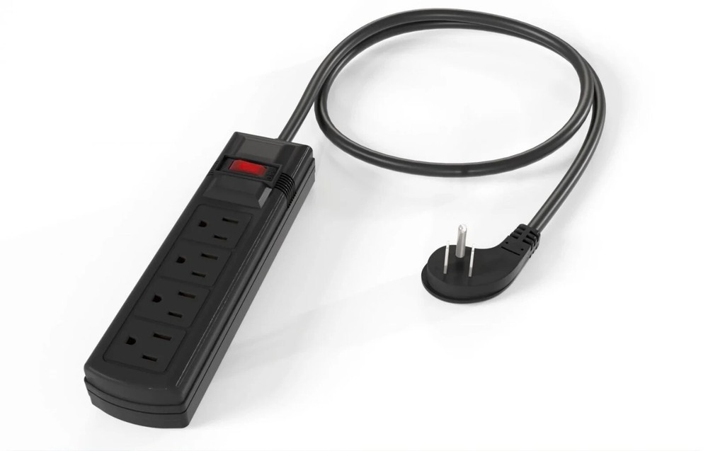 4 Outlet Surge Suppressor 45° Thin Flat Plug Power Strip