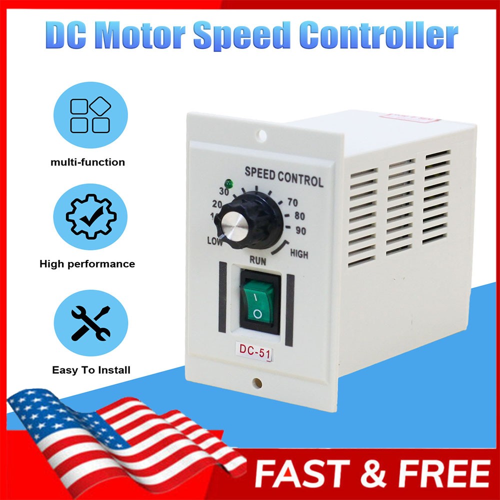 AC 110V Knob Motor Speed Controller DC 0-90V Variable Adjustable Speed New p7