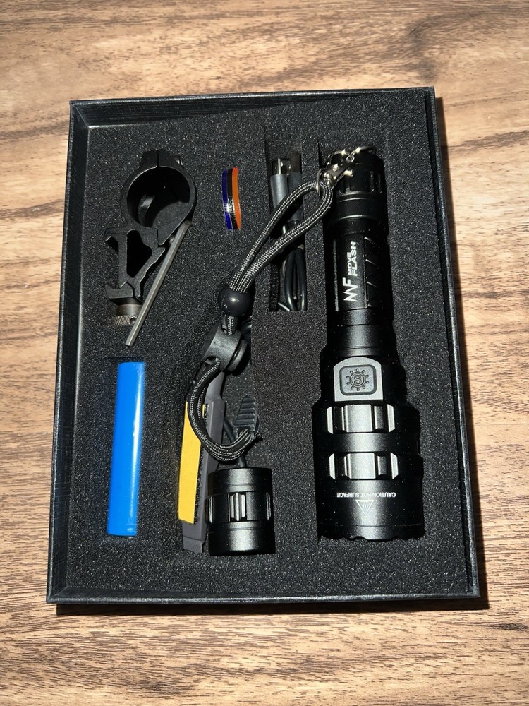 MoveFlash 1600LM LED Waterproof Tactical Flashlight with Picatinny Mount