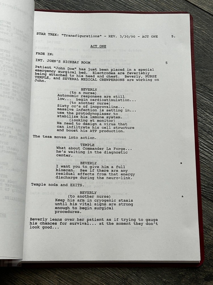 STAR TREK Script The Next Generation Transfigurations Revised Final Draft 1990