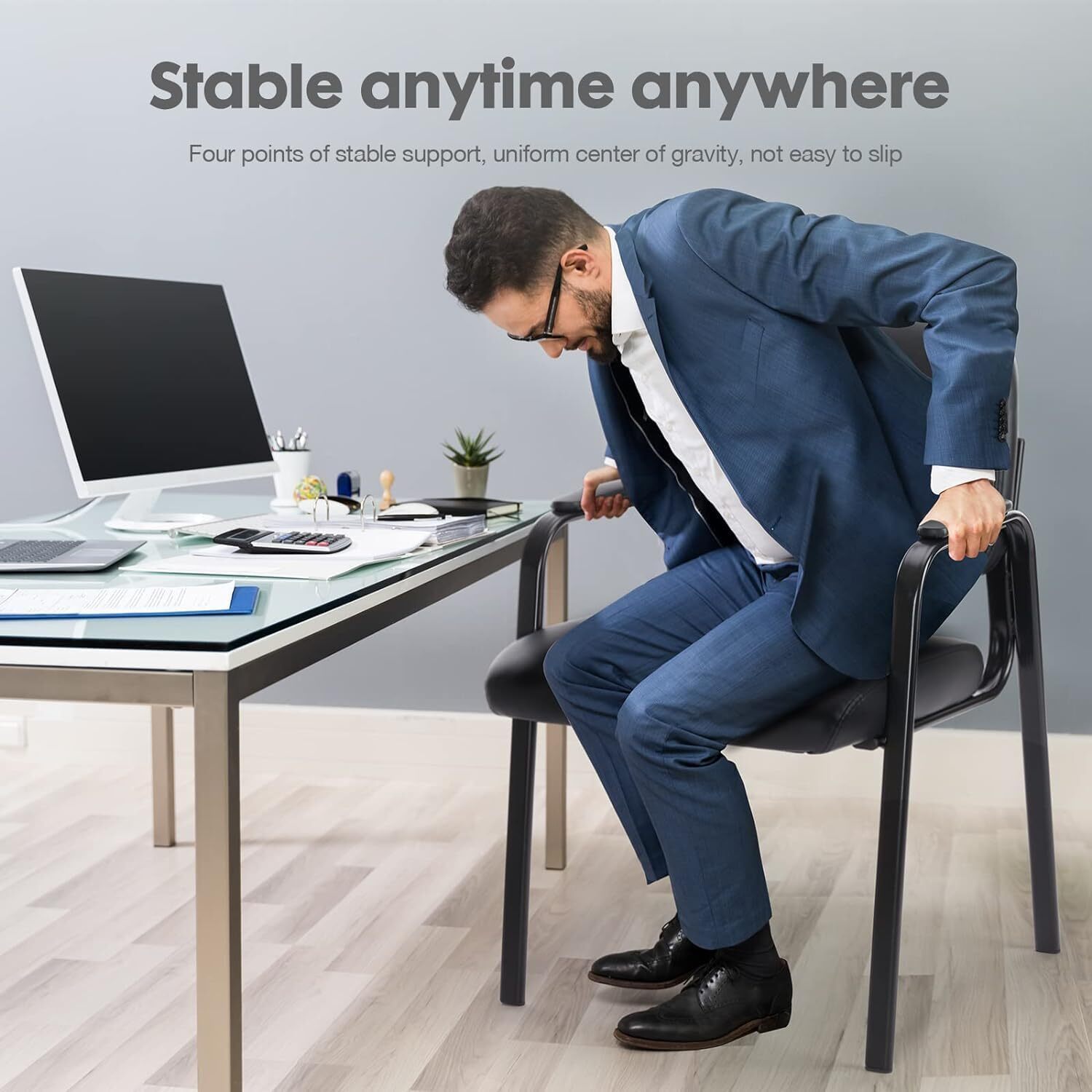 Waiting Room Chairs with Padded Arms Leather Home Office Guest Reception Chairs