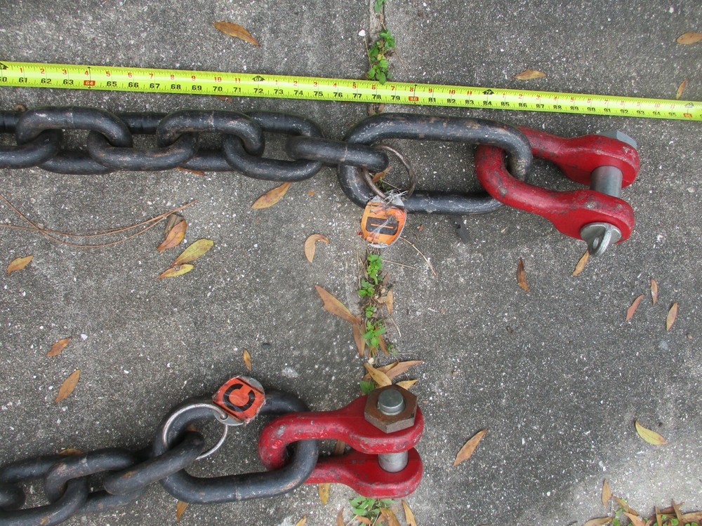 LB WLL-96" REACH TWO FALL SIZE 1"GRADE CRANE LIFTING CHAINS HOOKS COMPLETE SET
