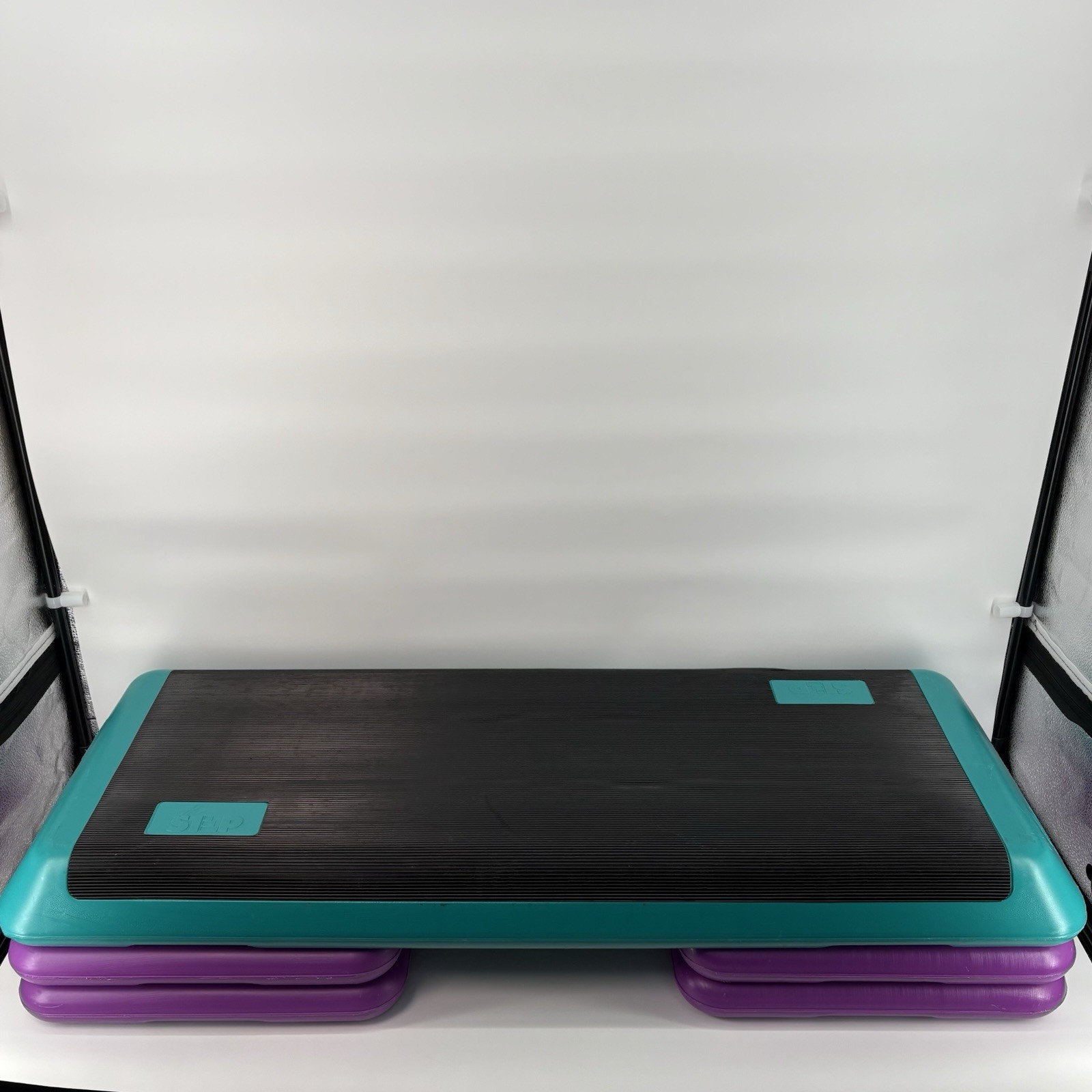 Vintage THE STEP Original Exercise 43" Aerobic Stepper w/ 4 Risers Free Shipping